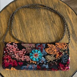 NWOT Johnny Was Rosalie Sequin Clutch
